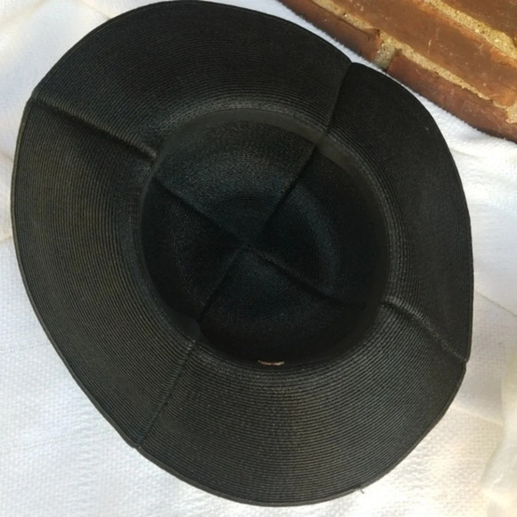 - Vintage Black woven floppy  hat - Picture 5 of 13